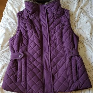 Weatherproof quilted purple vest